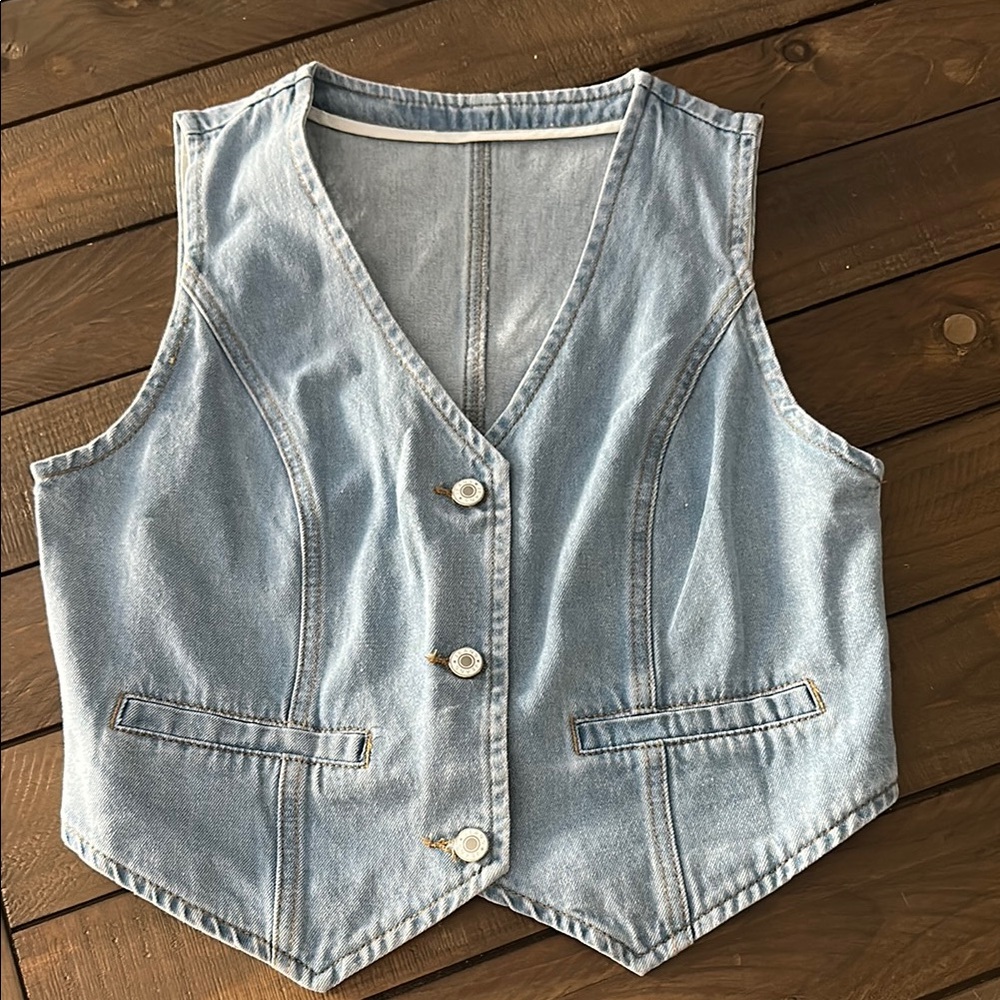 Light Blue Denim Vest